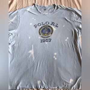 Polo Ralph Lauren Light Blue Polo Graphic Tee custom distressed